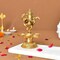 Dancing Ganesha Solid Brass Diya Deepam Vilakku Samai Oil Lamp with Base Home Pooja Room Diwali Decorations Mandir Temple Ganesha Akhand Diya Hindu Puja Religious Deepawali Return Gift